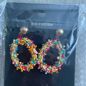 Rainbow statement earrings
